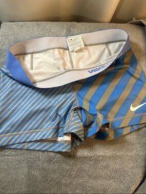 Nike Blue and Tan Striped Performance Shorts